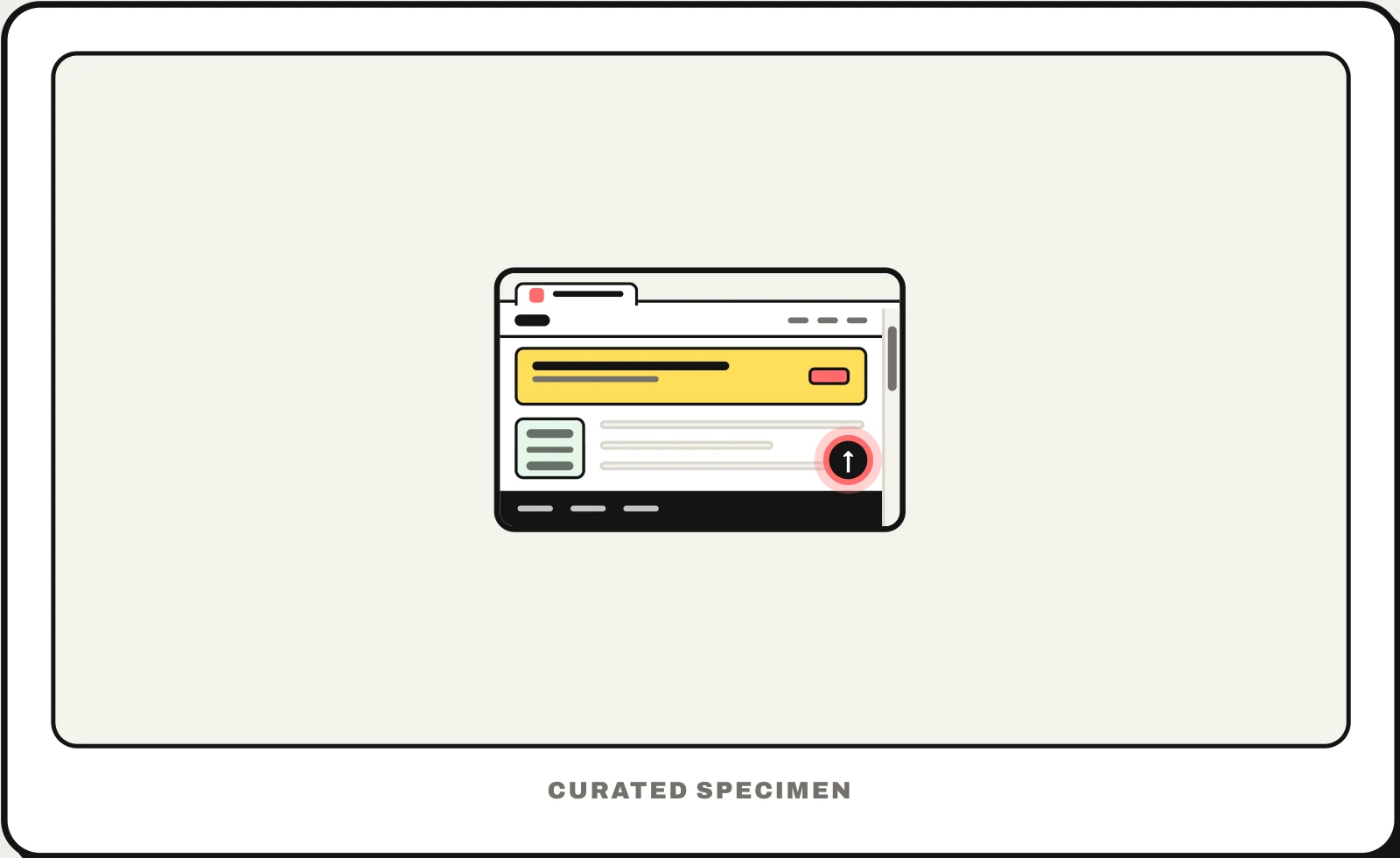 Back to top button UI pattern example: CatchUI's curated specimen