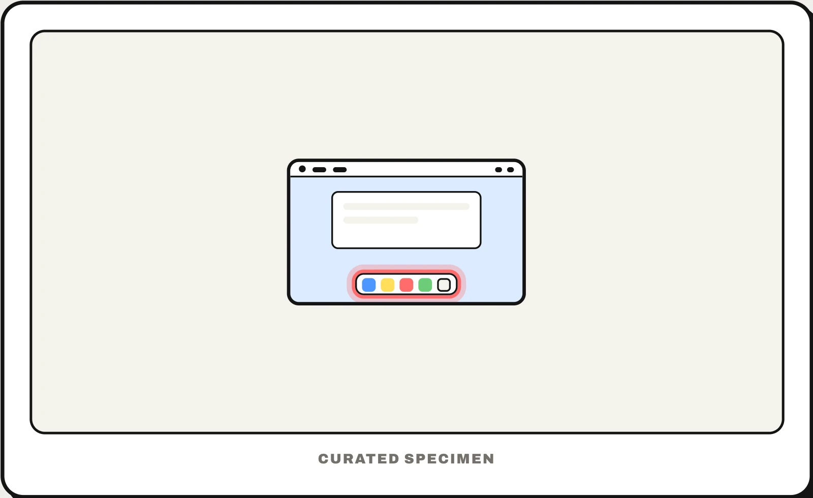 Dock UI pattern example: CatchUI's curated specimen