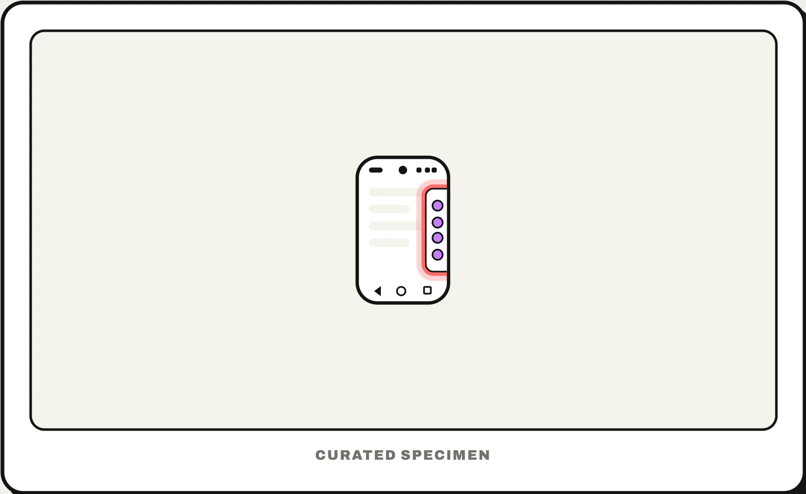 Edge panel UI pattern example: CatchUI's curated specimen
