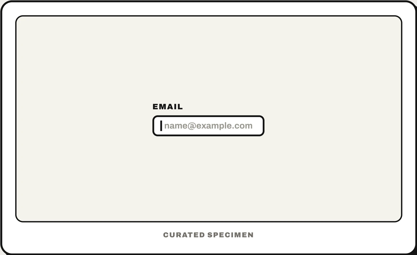 Placeholder text UI pattern example: CatchUI's curated specimen