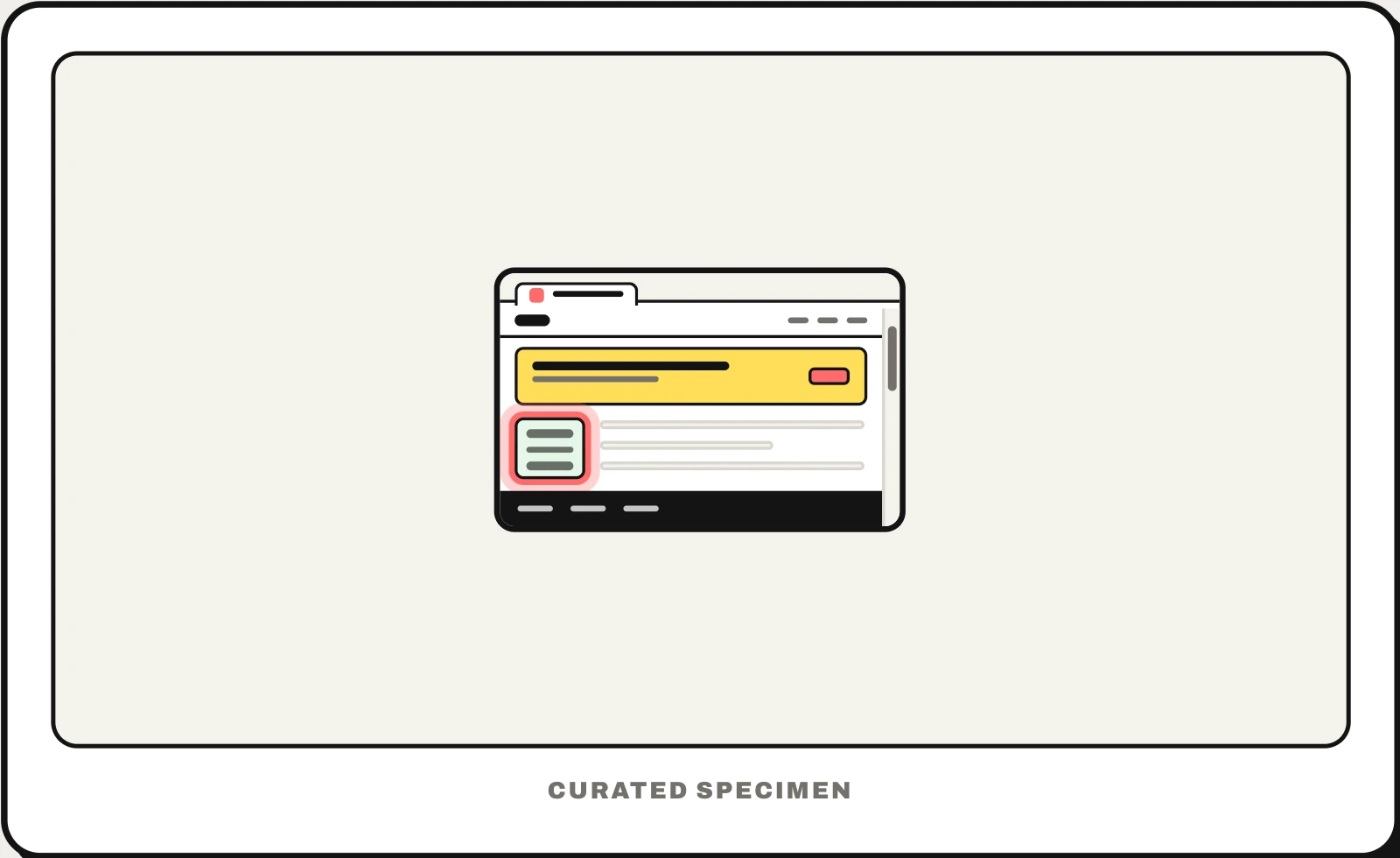 Sidebar UI pattern example: CatchUI's curated specimen