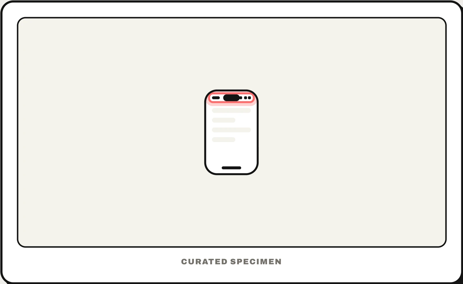 Status bar UI pattern example: CatchUI's curated specimen