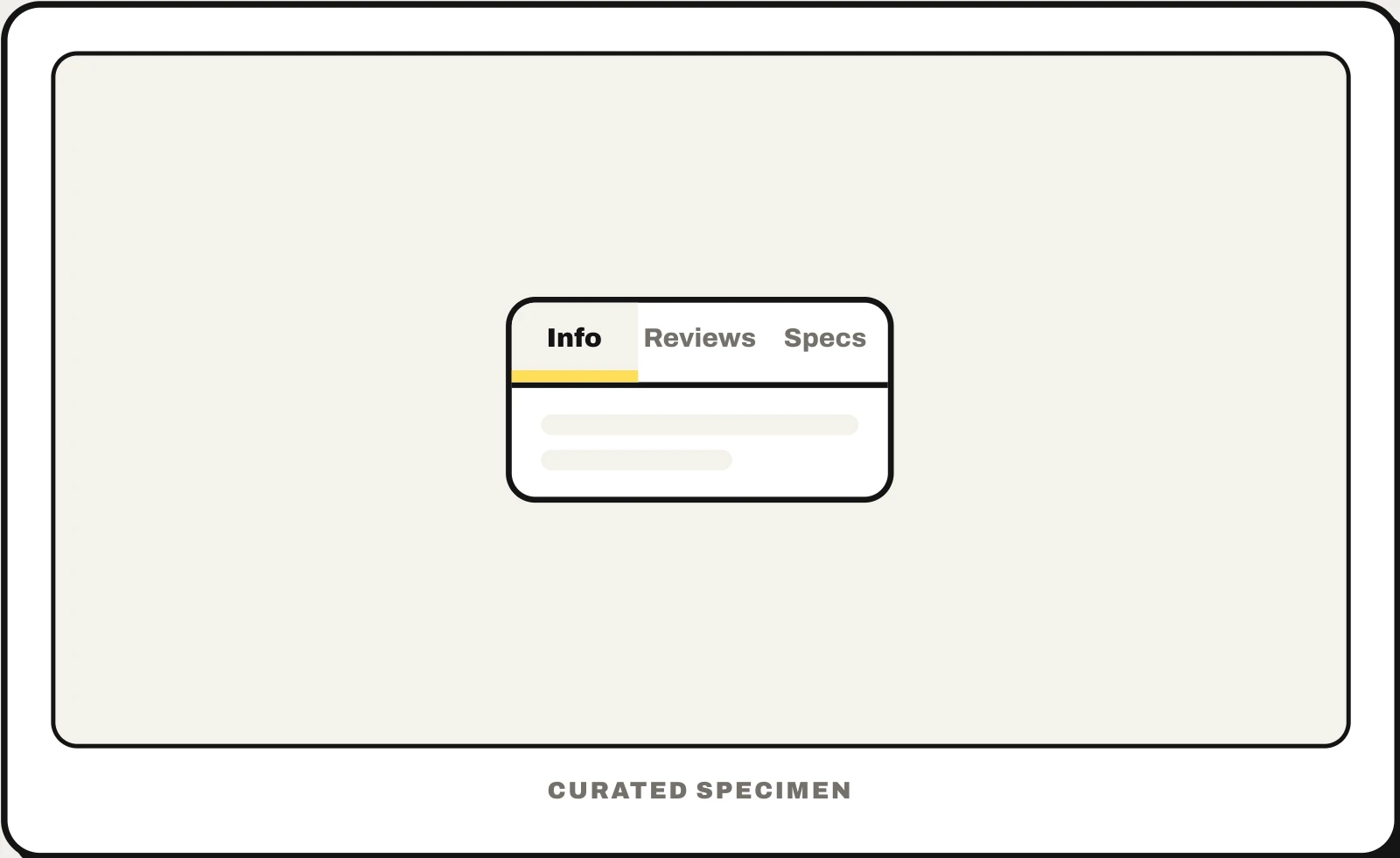 Tabs UI pattern example: CatchUI's curated specimen