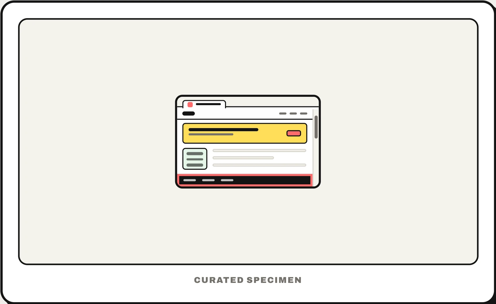 Footer UI pattern example: CatchUI's curated specimen