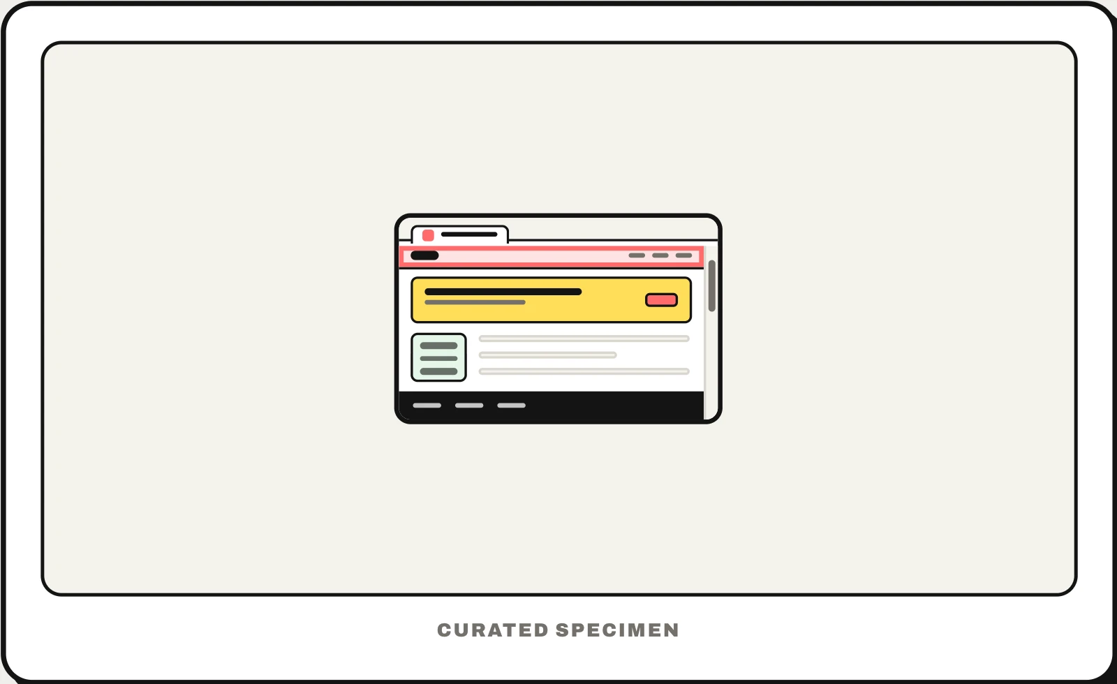 Header UI pattern example: CatchUI's curated specimen